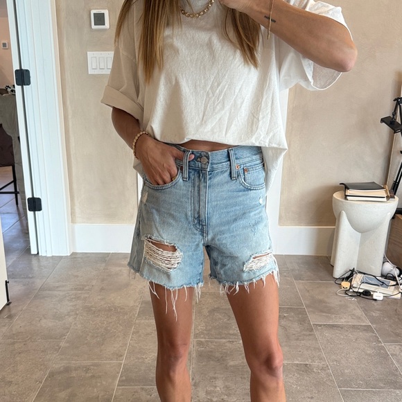 Madewell Distressed Denim Shorts - Picture 2 of 7